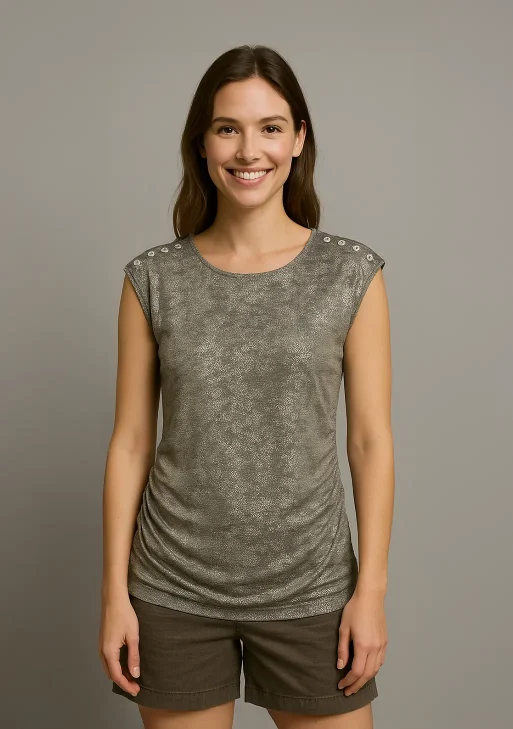 Calvin Klein - Top M / Ruched Top with Buttons
