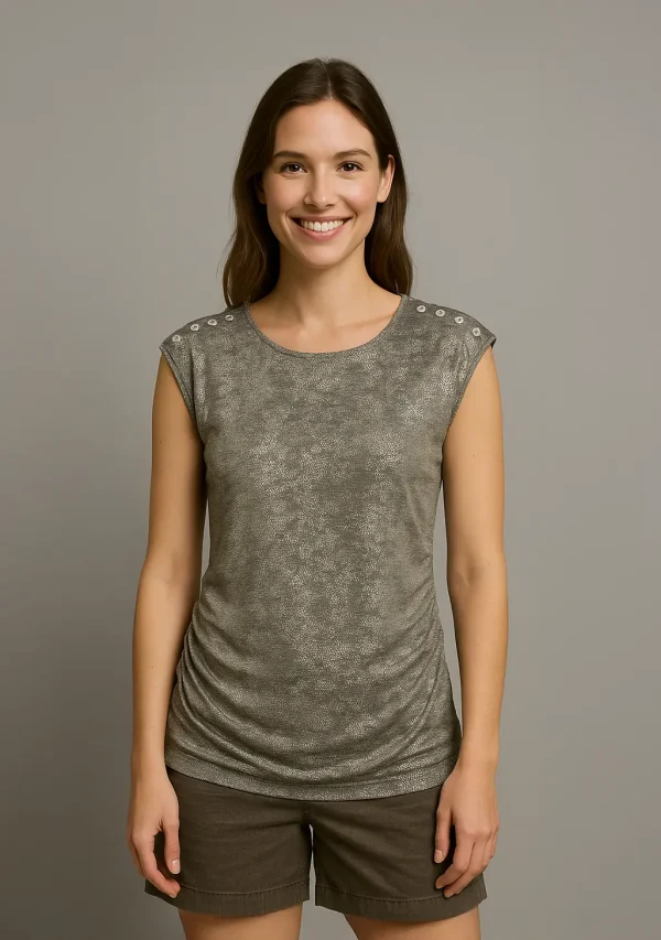 Calvin Klein - Top M / Ruched Top with Buttons
