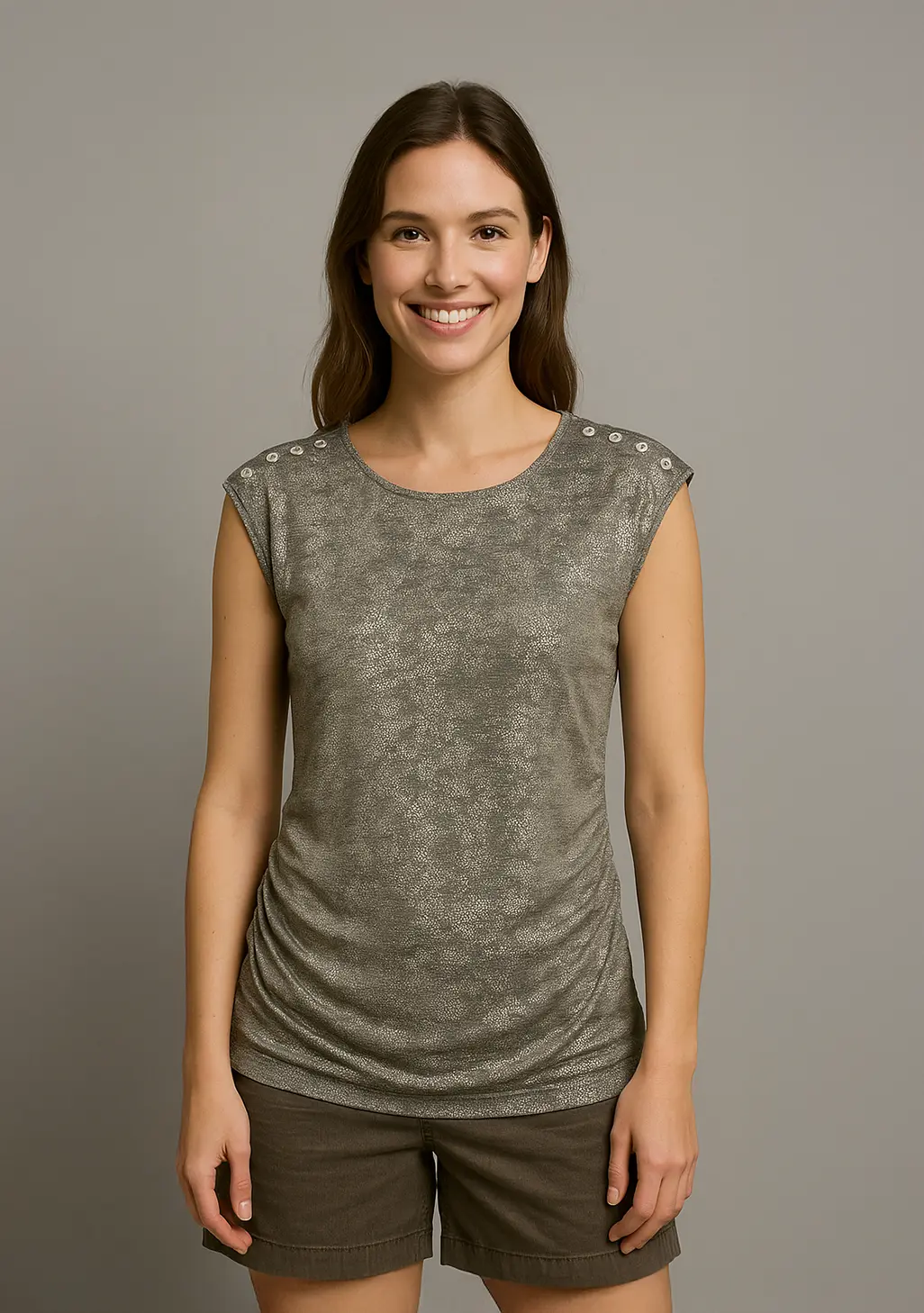 Calvin Klein - Top M / Ruched Top with Buttons
