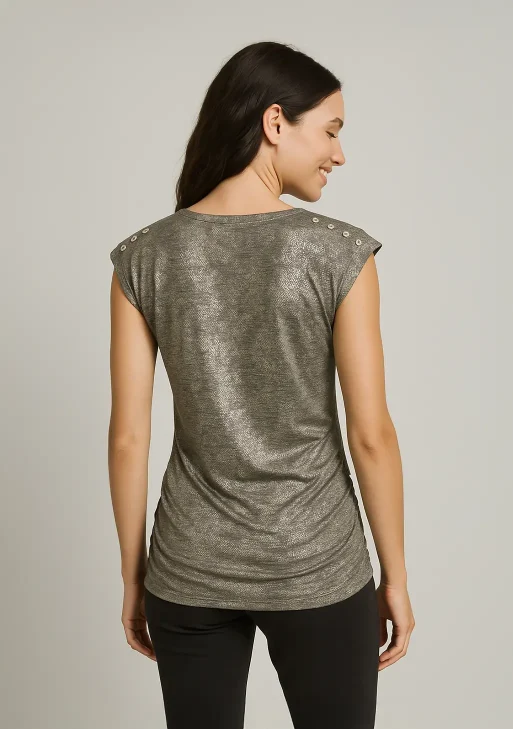 Calvin Klein - Top M / Ruched Top with Buttons