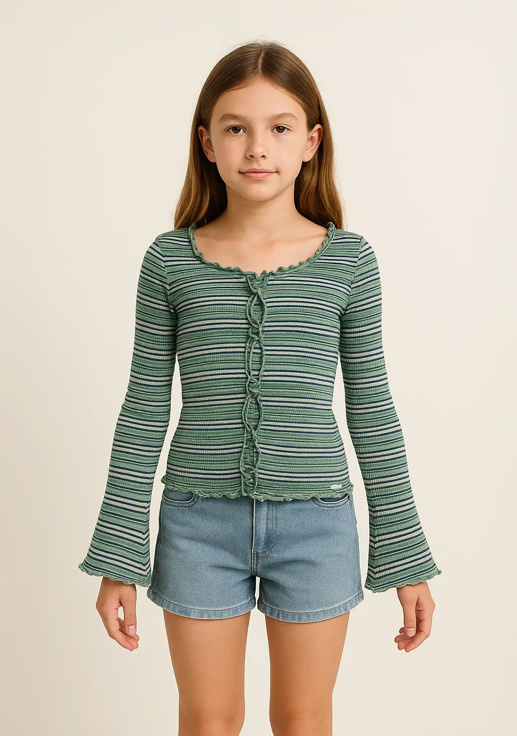 Levis´s - Top L / Ribbed Bell Sleeve Striped Big Girls 7-16