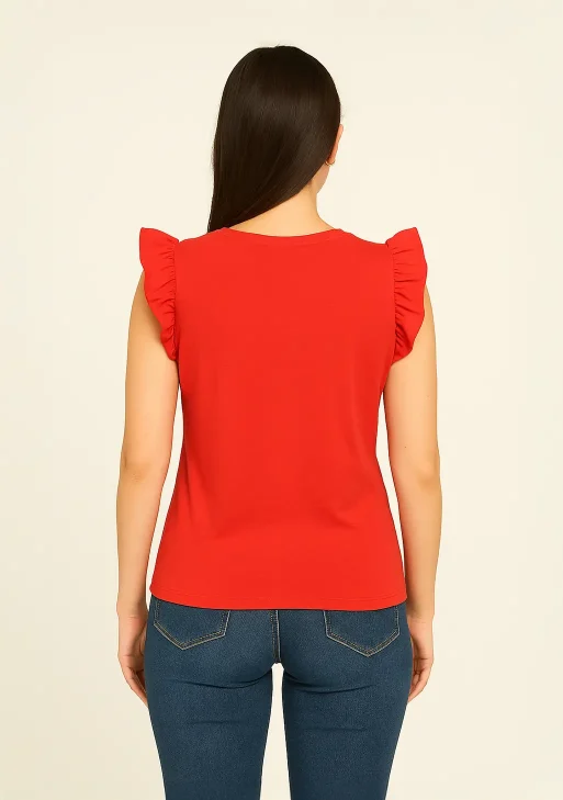 Anne Klein AK - Top M / Shirt with ruffled sleeves