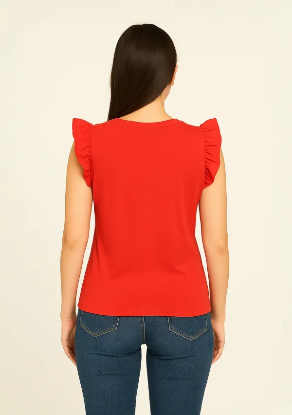 Anne Klein AK - Top M / Shirt with ruffled sleeves - Image 1
