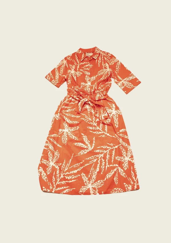 DKNY – Size 4 / Vestido estilo playa coctel hojas naranjas flojo - Image 3